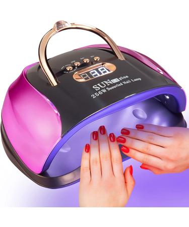 Voolcaoo UV Lamps for Geln gel 256W High Power Led Lamp Nail 4 Timers Settings and Professional Manicure Nail Lamp with Automatic Sensor