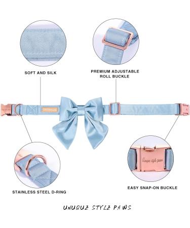 Stylish Silk Dog Collar for Medium Dogs - Adjustable Durable Wedding Fly Design - XL Blue - Buy Online on GoSupps.com