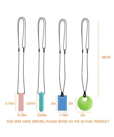 Sensory Chew Necklaces (4 Pack) for ADHD Autism Biting | BPA Free Silicone Chewelry Necklace (Color 2) - Buy Online on GoSupps.com