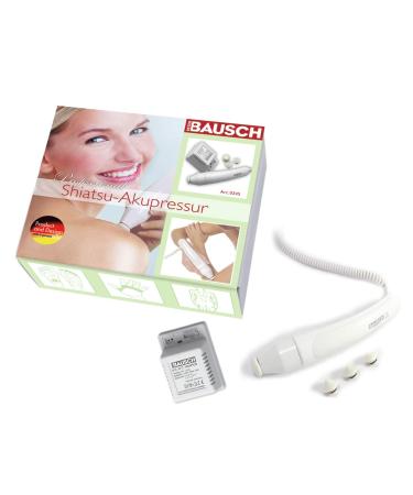 Bausch 0345 Handy Shiatsu Acupressure device with 4 attachments in the shell case acupressure massage well-being wellness for at home including detailed instructions beauty