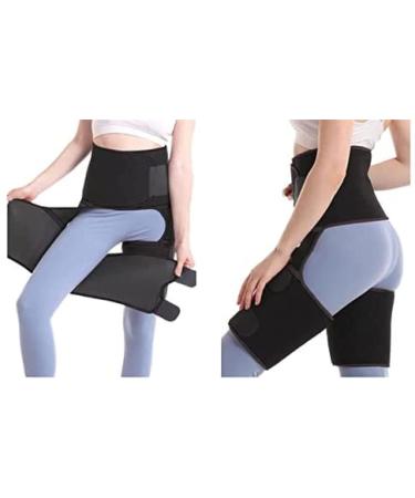 Hip Groin Support for Men & Women | Thigh Compression Sleeve & Injury Strap for Hip Pain Relief - Black Medium - Buy Online on GoSupps.com