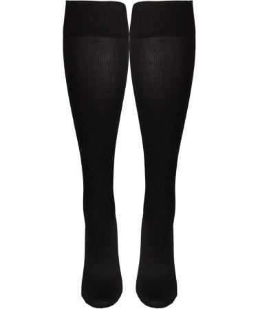 NuVein 15-20 mmHg Travel Compression Socks - Knee High Closed Toe Black Medium - Reduce Swelling for Women & Men - Buy Online on GoSupps.com