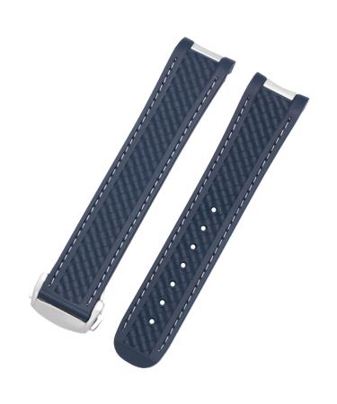 Neyens 20mm rubber clock band for Omega Seamaster 300 AT150 de Ville Speedmaster Silicon Armand Replacement Armand Clock Accessories Part 4 Gold Buckle