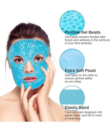 ACWOO Cooling Gel Beads Face & Eye Mask for Puffy Eyes - Hot Cold Therapy for Migraine Relief, Dark Circles, and Sinus Pain - Buy Online on GoSupps.com