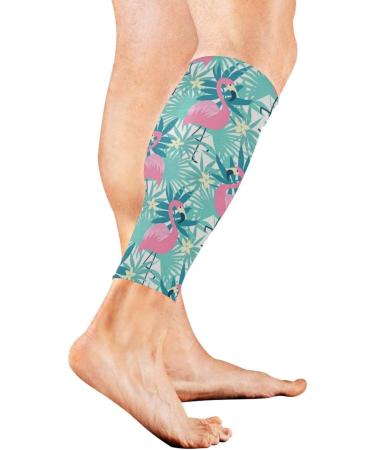 Buy Sports Calf Compression Sleeves - Flamingo & Tropical Flowers Leg Socks for Men & Women | Ultimate Leg Support & Comfort - Buy Online on GoSupps.com