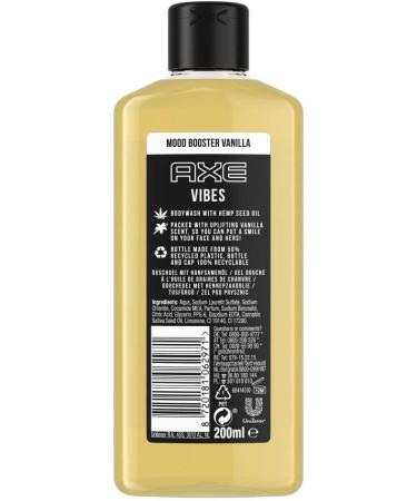  Axe Mood Booster Vanilla Vibes Shower Gel for Men with invigorating fragrance and hemp seed oil (1 x 200 ml) - Buy Online on GoSupps.com