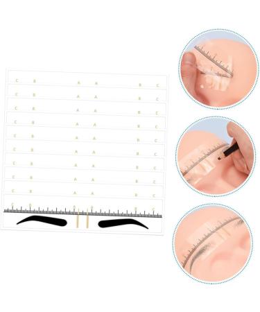 IWOWHERO Eyebrow Stencil 50pcs Eyebrow Positioning Ruler Stickers Brow Ruler Eyebrow Positioning Tool Scale 18.00X3.80X0.10CM Yellow - Buy Online on GoSupps.com