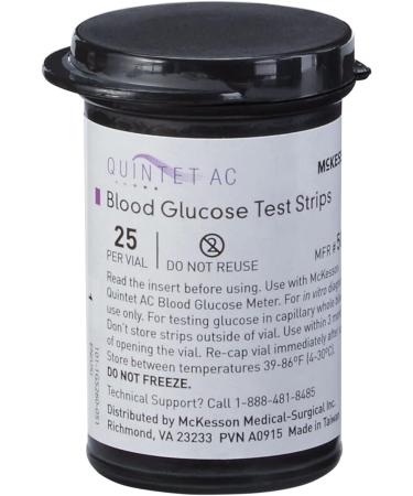 McKesson QUINTET AC Blood Glucose Test Strips - Auto Coding Noble Electrode Strips for Whole Blood Glucose Testing - 300 Strips (6 Packs) - Buy Online on GoSupps.com