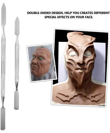 Scar Wax Spatula Portable Double Ended Scar Depotting Spatula Metal Cosmetic Makeup Stirring Rod Pallets Lipsticks Concealer Ointment Makeup Tools For Halloween Make Up Fake Wound Moulding Scars (L) - Buy Online on GoSupps.com
