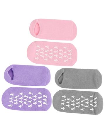 KOMBIUDA 3 Pairs foot gel socks feet softening socks gel socks for cracked feet foot softening socks spa gel socks heel spa socks heel repair socks hydrating Miss vegetable gel cosmetic