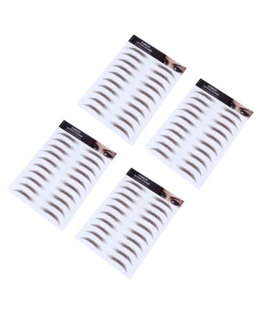 DRESSOOS Fake Eyebrow Stickers 4pcs Eyebrow Stickers Waterproof Eyebrows Eyebrow Decals Eyebrow Stencils Mold Semi-permanent 4d