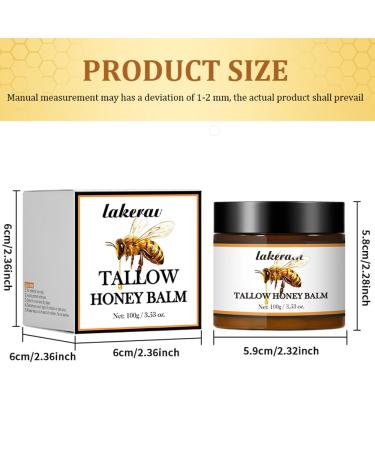 Beef Tallow and Honey Balm - Tallow Honey Skin Balm - Skin Moisturizer for Face & Body (03 Unscented) Unscented 3.53 Ounce (Pack of 1) - Buy Online on GoSupps.com