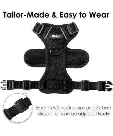 Adjustable Soft Kitten Vest with Reflective Stripes & Breakproof Cat Dishes Set - XXS Black Harness for Small Kittens - Buy Online on GoSupps.com