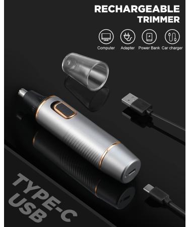 NUMIFUN Ear and Nose Hair Trimmer - 2023 Professional Painless Rechargeable Trimmer for Men and Women | Dual Edge Blades, Powerful Motor, IPX7 Waterproof - Grey - Buy Online on GoSupps.com