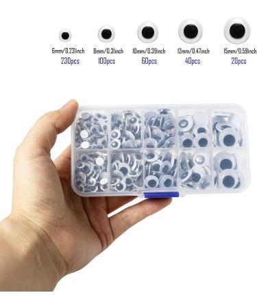 450Pcs Black Wiggle Googly Eyes | Self-Adhesive | Mixed Sizes 6mm-15mm | Ideal for Kids Crafts | 3 Years & Up - Buy Online on GoSupps.com