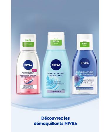 NIVEA Extra Gentle Eye Make-up Remover (1 x 125 ml) enriched with purified demineralized water & hyaluronic acid moisturizing facial cleanser women's facial care sensitive eye make-up remover - Buy Online on GoSupps.com