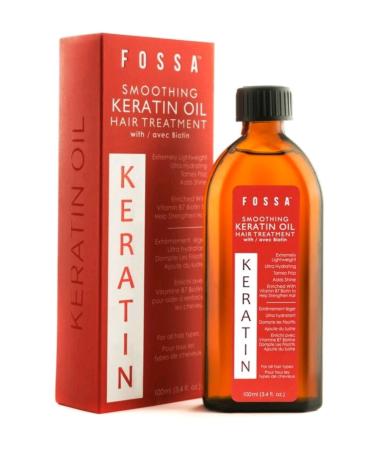Fossa Biotin B7 Smoothing Hair Treatment | Lightweight Oil Tames Frizz Adds Shine Promotes Healthy Hair for All Hair Types | 100ml 3.4 fl. oz.