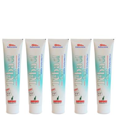 STYRUM's Toothpaste Tea Tree Oil Sensitive (5 X 75 Ml) Mild Organic Toothpaste Vegan Fluoride-free Natural Cosmetics