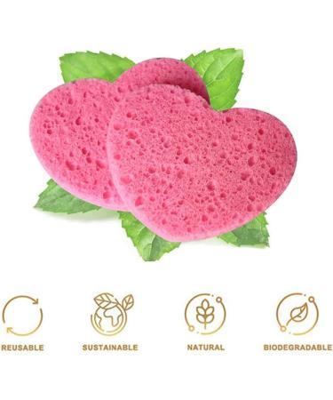 Compressed Cosmetic Spa Facial Sponges Heart Shaped Cleansing Wood Pulp - Buy Online on GoSupps.com