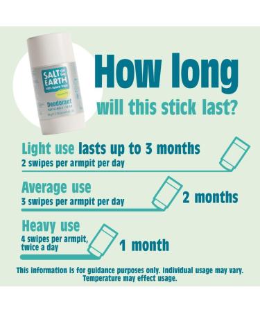 Salt Of the Earth Natural Unscented Deodorant Stick - Aluminium Free Vegan Long Lasting Protection Refillable Leaping Bunny Approved - Made in the UK - 84g - Buy Online on GoSupps.com