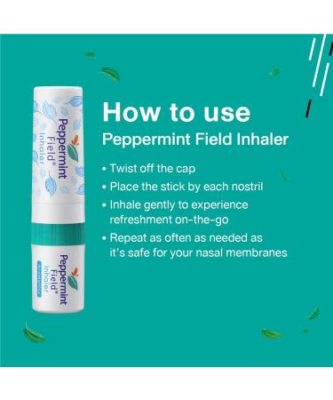 Peppermint Field Nasal Menthol Inhaler - Natural Aromatherapy Essential Oil Diffuser for Air Relief & Respiratory Wellness | Ship Worldwide - Buy Online on GoSupps.com