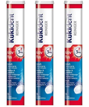 Kukident Denture Cleaner Active Plus - 3x33 Tabs for dentures