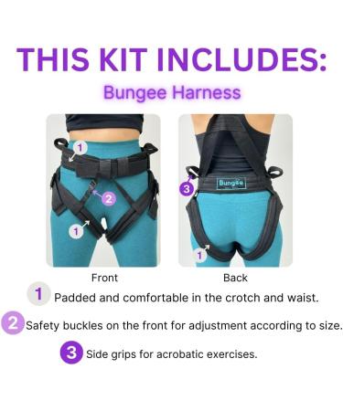 Buy Bungee Kit for Flying Workouts & Dance | Supports 25-95 kg | Includes Harness Ropes Swivel & Free Access to Workouts - Buy Online on GoSupps.com
