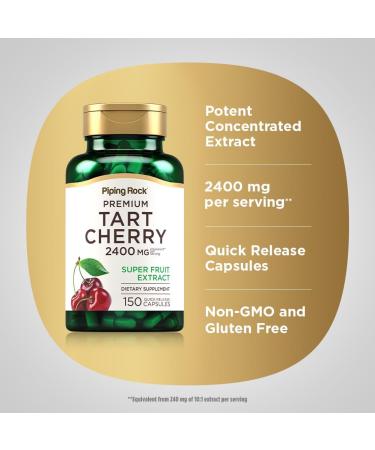 Piping Rock Tart Cherry Extract Capsules 2400mg | 150 Pills | Premium Non-GMO Gluten Free Super Fruit Supplement - Buy Online on GoSupps.com