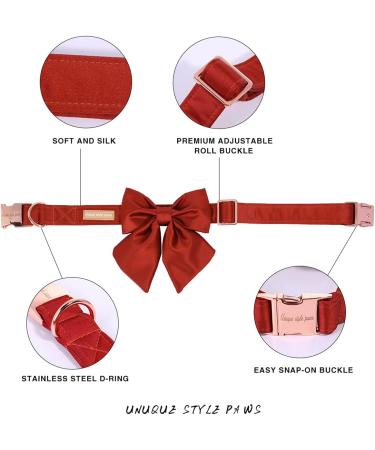 Unique Style Paws Adjustable Silk Dog Collar - Halloween Edition for Small Puppies & Cats - Durable & Festive in Tangerine - Buy Online on GoSupps.com