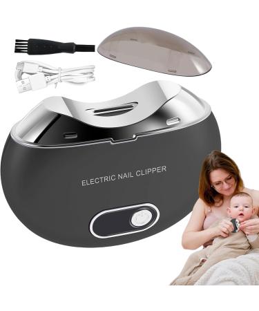 Automatic Electric Nail Clipper | Electric Nail Trimmer with LED Light and 3 Speeds | USB Rechargeable Nail Cutter with LCD Digital Display for Babies Elderly and Adults Black - Buy Online on GoSupps.com