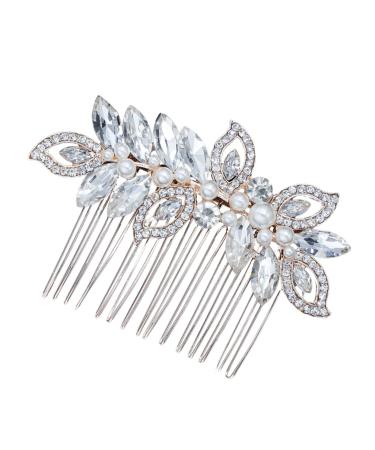 Didiseaon 1pc Barrettes for Women Bridal Hair Comb Rhinestone Headpiece Rhinestone Hair Comb Hair Jewels for Women Flower Girl Hair Accessory Tiara Bride Hair Accessories Wedding