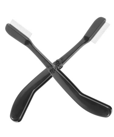 FRCOLOR 2pcs Eyelash Brush Eyebrow Brush Eyelash Tool Dense Lash Comb Makeup Tool Portable Eyebrow Comb Lash Separating Tool Women Supplies Eyelash Comb Women's Metal Plastic Make up
