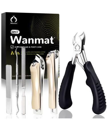 Toenail Clippers, Upgraded Toe Nail Clippers for Men, Professional Nail Clipper, Toenail Clippers for Thick Nails for Seniors (Silver)-Wanmat… 1 Count (Pack of 1)