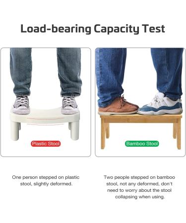 DORPU Bamboo Squatting Toilet Stool - Anti Slip Bathroom Stool for Adults - 350 lbs Load Capacity (9 inches) - Pack of 1 - Buy Online on GoSupps.com