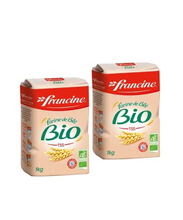 Francine Farine de Ble Bio - French All Purpose Organic Wheat Flour - 2.2 lbs (Pack of 2) 2.2 Pound (Pack of 2)