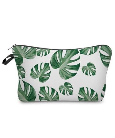 Make-up bag piece of cosmetic bag women make-up bag waterproof PU make-up bag wash bag cosmetics travel cultural bag color: green monster green leaf