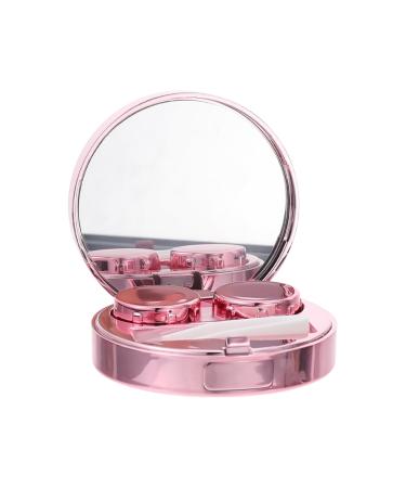 Solustrie 3 sentences starry sky glasses case travel contact lenses case portable organizer for eye lenses case mirror film lens holder lentil holder glasses care box container pp pink