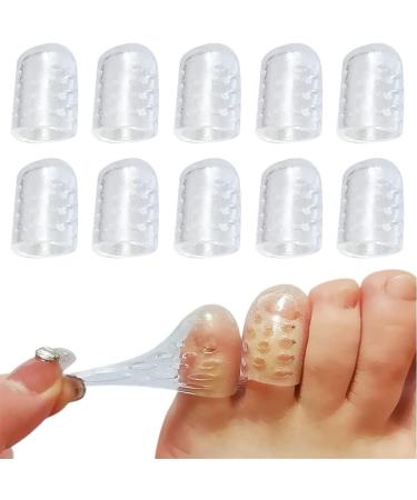 Silicone Anti-Friction Toe Protector 2023 New Silicone Breathable Toe Covers Clear Beautwar Silicone Toe Protectors Toe Sleeves for Corns Blisters and Ingrown Toenails (10 Pcs)