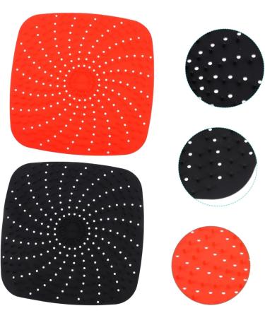 Alipis 2pcs Silicone Fryer Cushion with Home Reusable Mats Raised Air Accessories Liner for Mat Non-Stick Black 20X20X1CM - Buy Online on GoSupps.com