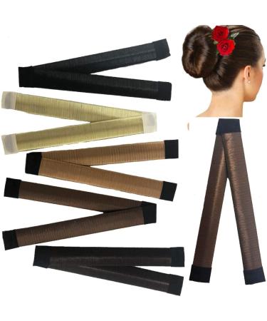 Hair Bun Maker Donut French Magic Twist Hairstyle Easy Snap Doughnut Styling DIY Bands (Brown) - Buy Online on GoSupps.com