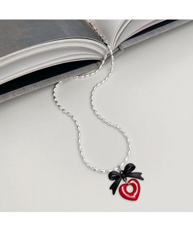 Trendy Oralgo Bowknot Pendant Necklace - Aesthetic Pearl Chain for Daily Wear | International Shipping - Buy Online on GoSupps.com