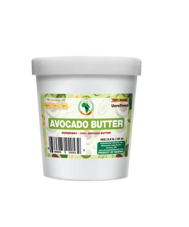 Authentic Raw Avocado Butter | Butter | For DIY Face Body Hands | Unrefined | 100% Pure| Organic from Africa | 1kg tub