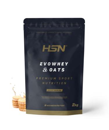 HSN Evowhey & Oats HSN | Cream Biscuit Flavor 2 kg 40 servings | Whey protein with oat flour | Ideal for breakfast or snacks | Low in sugar | Non-GMO vegetarian gluten-free and soy-free