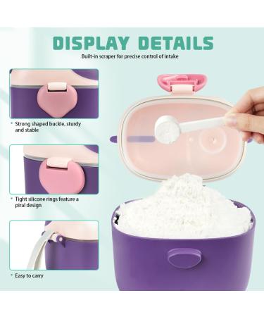 Aolso Baby Milk Powder Dispenser Pot 230g - Purple | Formula Dispenser with Sealed Cover and Spoon | Baby Milk Powder Container - Buy Online on GoSupps.com