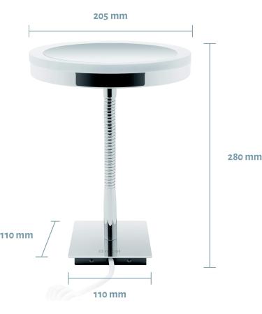 Nicol 4027000 SARA LED Cosmetic Mirror - 5x Magnification Wall Mirror with Movable Gooseneck | International Shipping - Buy Online on GoSupps.com