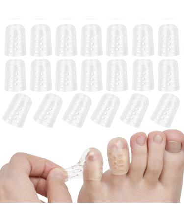 Gel toe caps 20 pieces toe protection silicone toe protection pebble gel toe cap toe protee toe caps breathable small toe silicone toe cushion women men