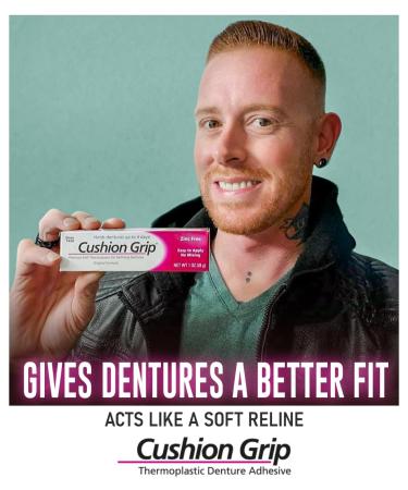 Cushion Grip Thermoplastic Denture Adhesive | Secure Loose-Fitting Dentures & Partials | Non-Glue Soft Reliner | 10-Pack - Best for Comfort & Hold - Buy Online on GoSupps.com