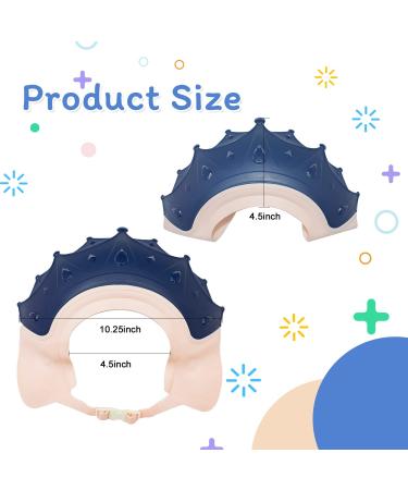 Crown Baby Shower Cap 2PCS Set - Adjustable Hair Washing Guard for Kids - Waterproof Soft Silicone Bath Visor - Blue/Yellow & Red/Blue - Buy Online on GoSupps.com