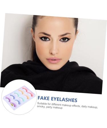 DOITOOL 5 Pairs Fake Eyelashes Pink Eyelashes Natural False Eyelashes Colorful Eyelash Dense Eyelashes Colored Eyelashes Extensions Reusable Flase Lash Fiber Make up Supplies 3d - Buy Online on GoSupps.com