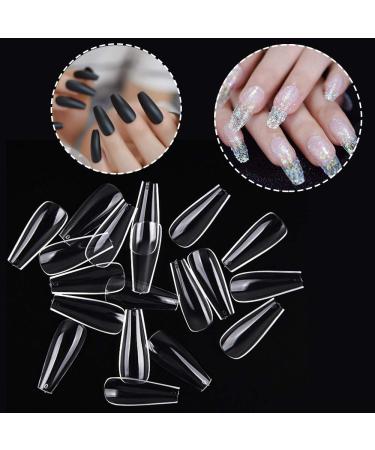 Noverlife 1200PCS Long Coffin False Nails Tips - Full Cover Ballerina Fakes Nails for DIY Nail Art - Clear & Natural - Nail Salon Quality - Buy Online on GoSupps.com